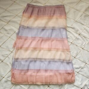 KOCH Bella Skirt Sunrise Tulle Large Pastel Tie Dye Midi Elastic Waist, Side Zip